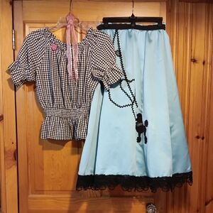 Poodle Skirt with Gingham Blouse Set.
